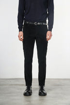 Chile pantalone cargo uomo in velluto 500 righe extra slim fit ①