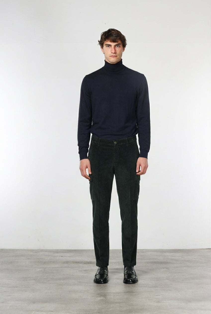 Chile pantalone cargo uomo in velluto 500 righe extra slim fit ①