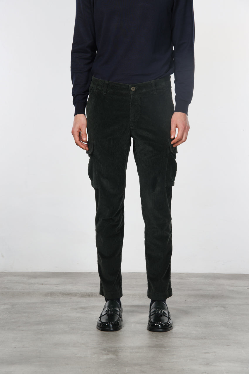 Chile pantalone cargo uomo in velluto 500 righe extra slim fit ①
