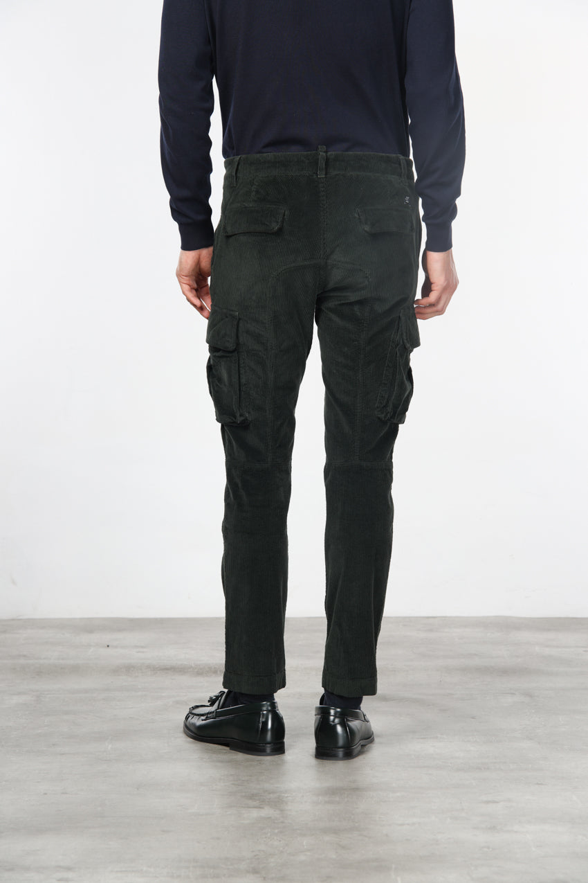Chile pantalone cargo uomo in velluto 500 righe extra slim fit ①