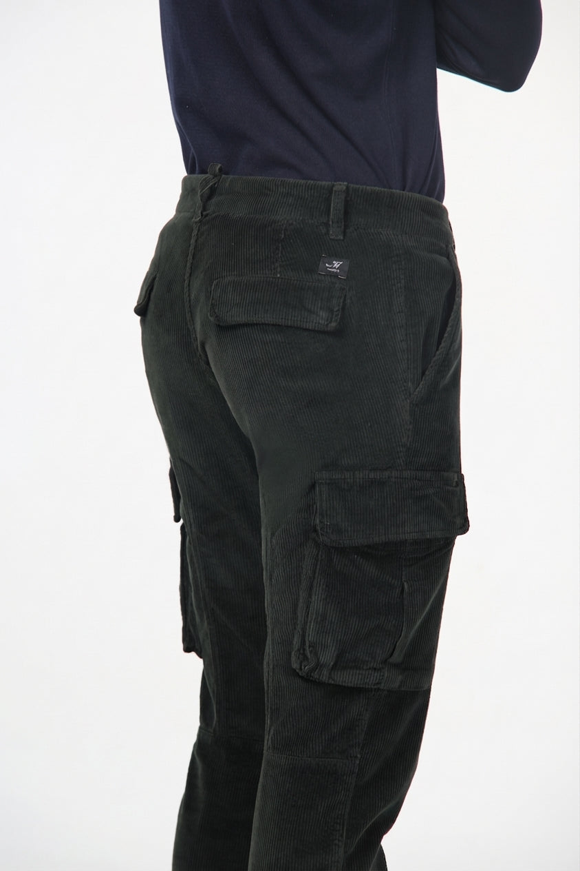 Chile pantalone cargo uomo in velluto 500 righe extra slim fit ①