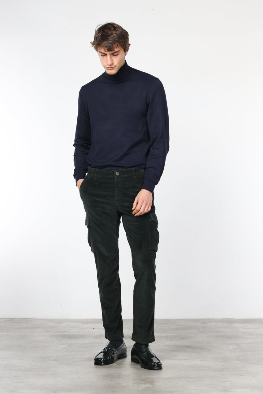 Chile pantalone cargo uomo in velluto 500 righe extra slim fit ①