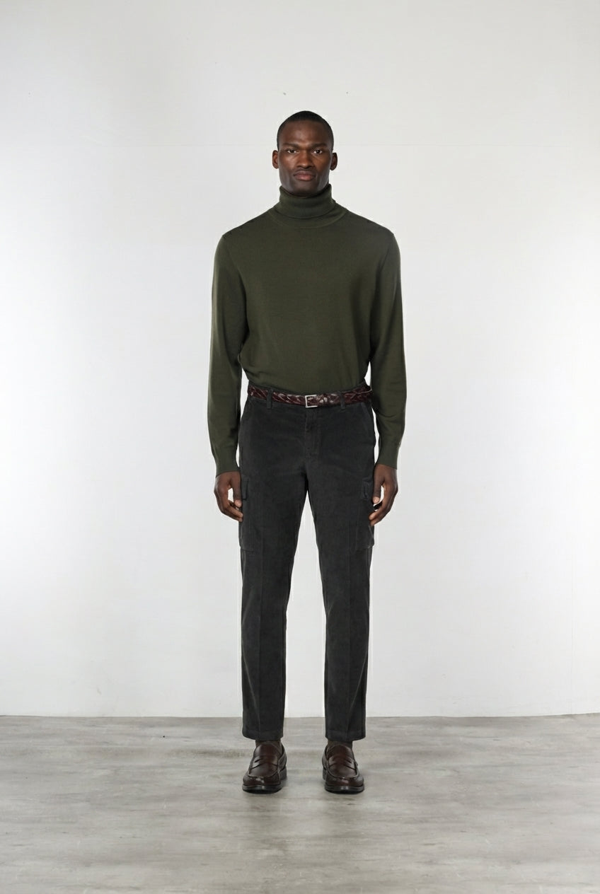 Chile pantalón cargo de hombre en terciopelo 500 rayas con extra slim fit ①