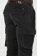 Chile pantalón cargo de hombre en terciopelo 500 rayas con extra slim fit ①