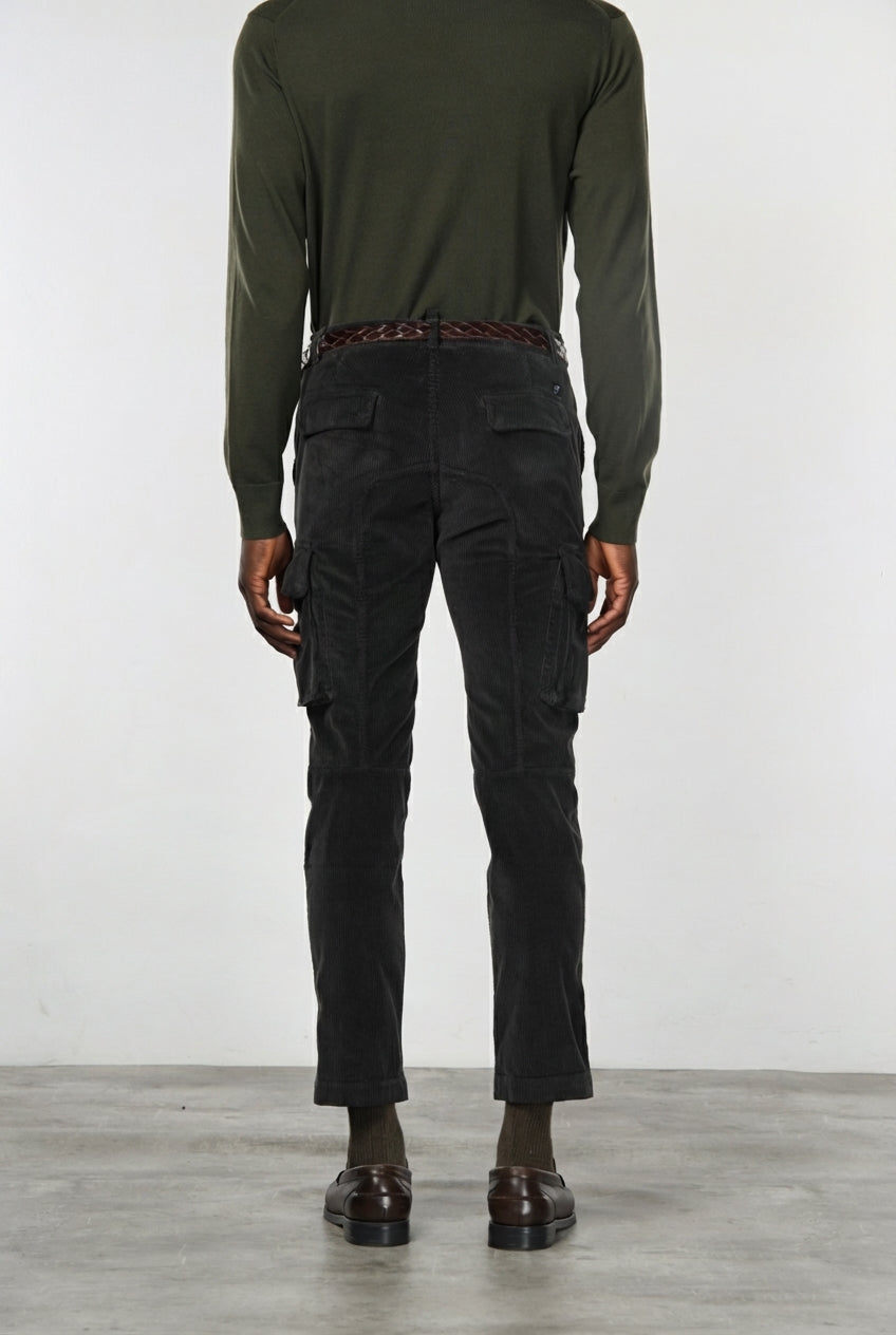 Chile pantalón cargo de hombre en terciopelo 500 rayas con extra slim fit ①