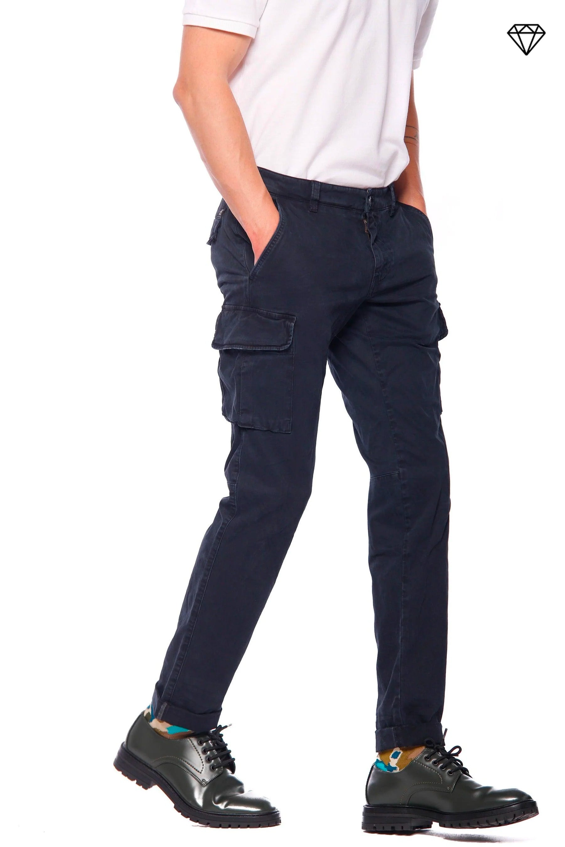 Chile pantalon cargo homme en gabardine coupe extra slim ①