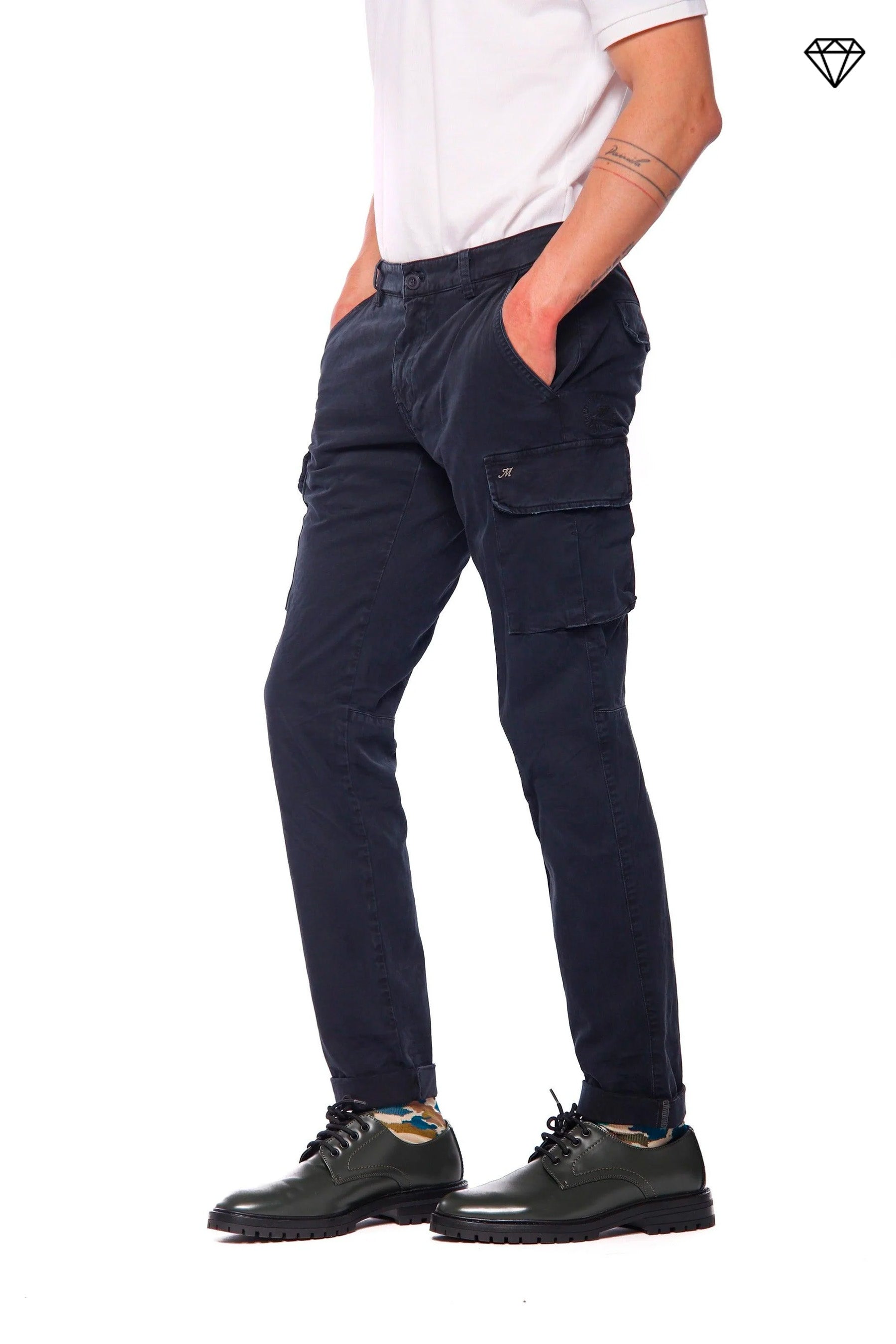 Chile pantalon cargo homme en gabardine coupe extra slim ①