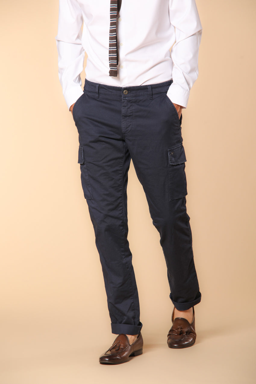 Chile pantalone cargo uomo in raso stretch extra slim fit ①