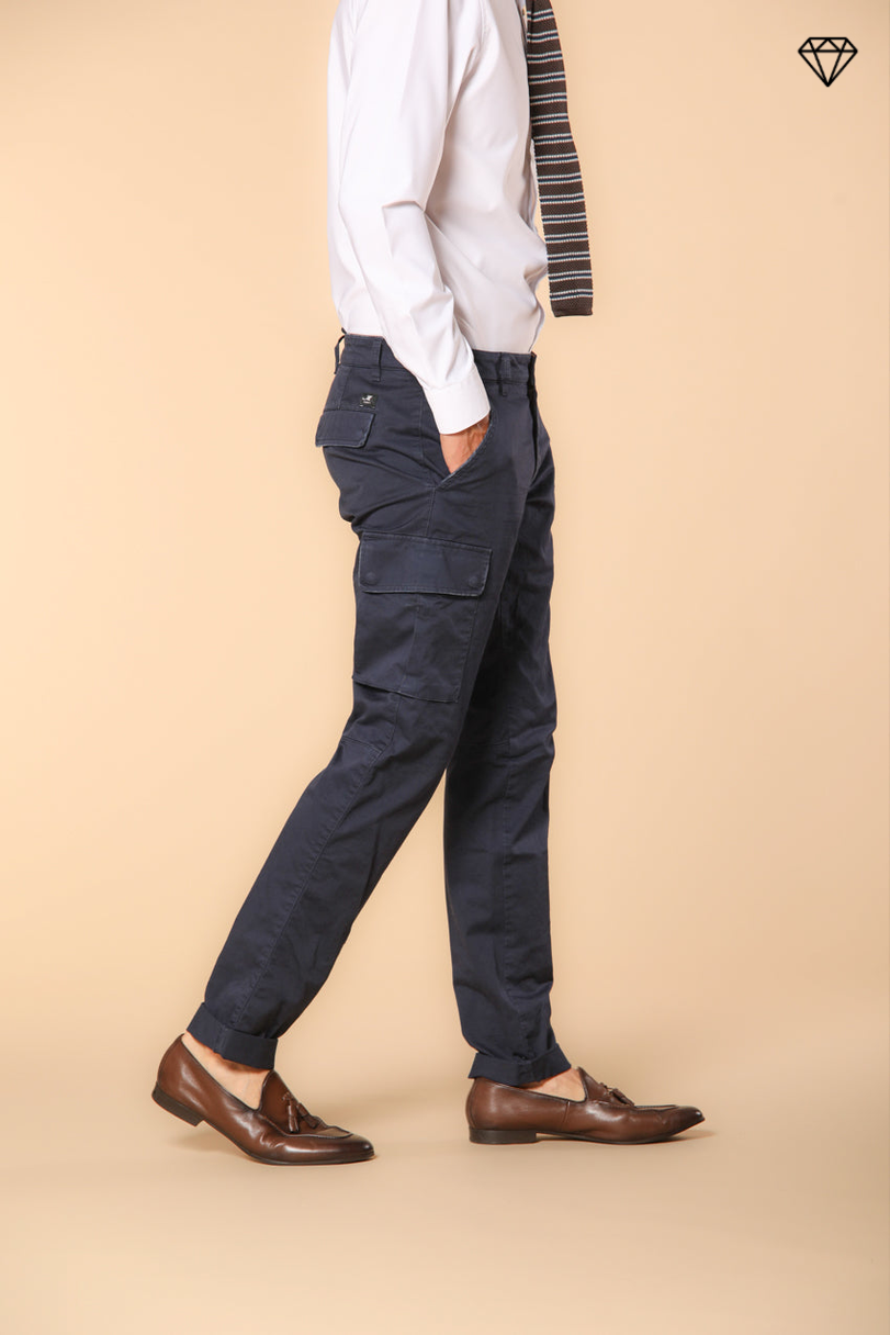 Chile Men's cargo pants in stretch satin Extra Slim Fit ①