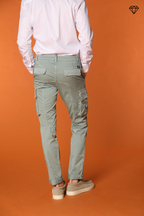 Chile Men's cargo pants in stretch satin Extra Slim Fit ①