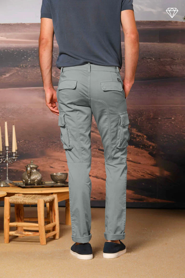 Chile Men's cargo pants in stretch satin Extra Slim Fit ①