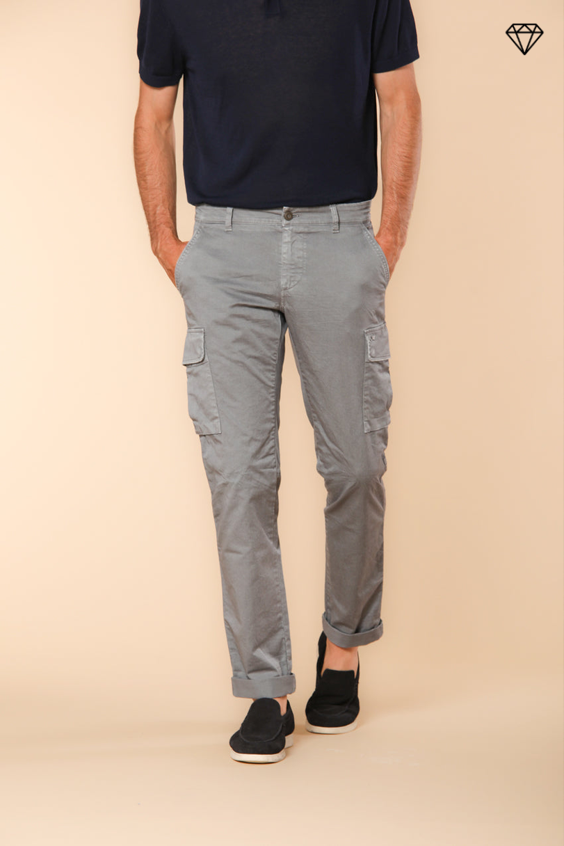 Chile Men's cargo pants in stretch satin Extra Slim Fit ①