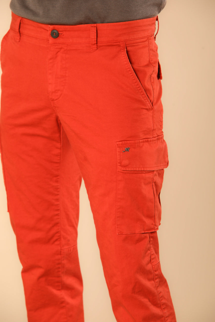 Chile Men's cargo pants in stretch satin Extra Slim Fit ①