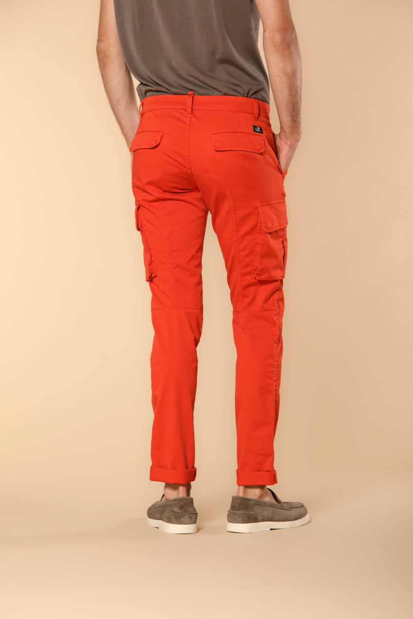 Chile Men's cargo pants in stretch satin Extra Slim Fit ①