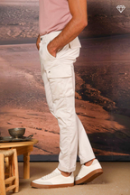 Chile pantalón cargo de hombre en satén elástico Extra slim fit ①