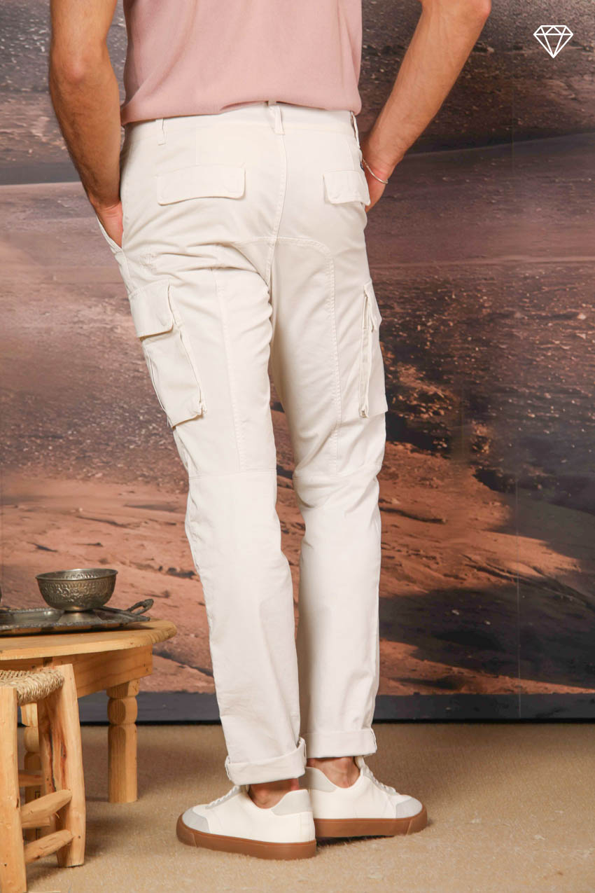 Chile Men's cargo pants in stretch satin Extra Slim Fit ①