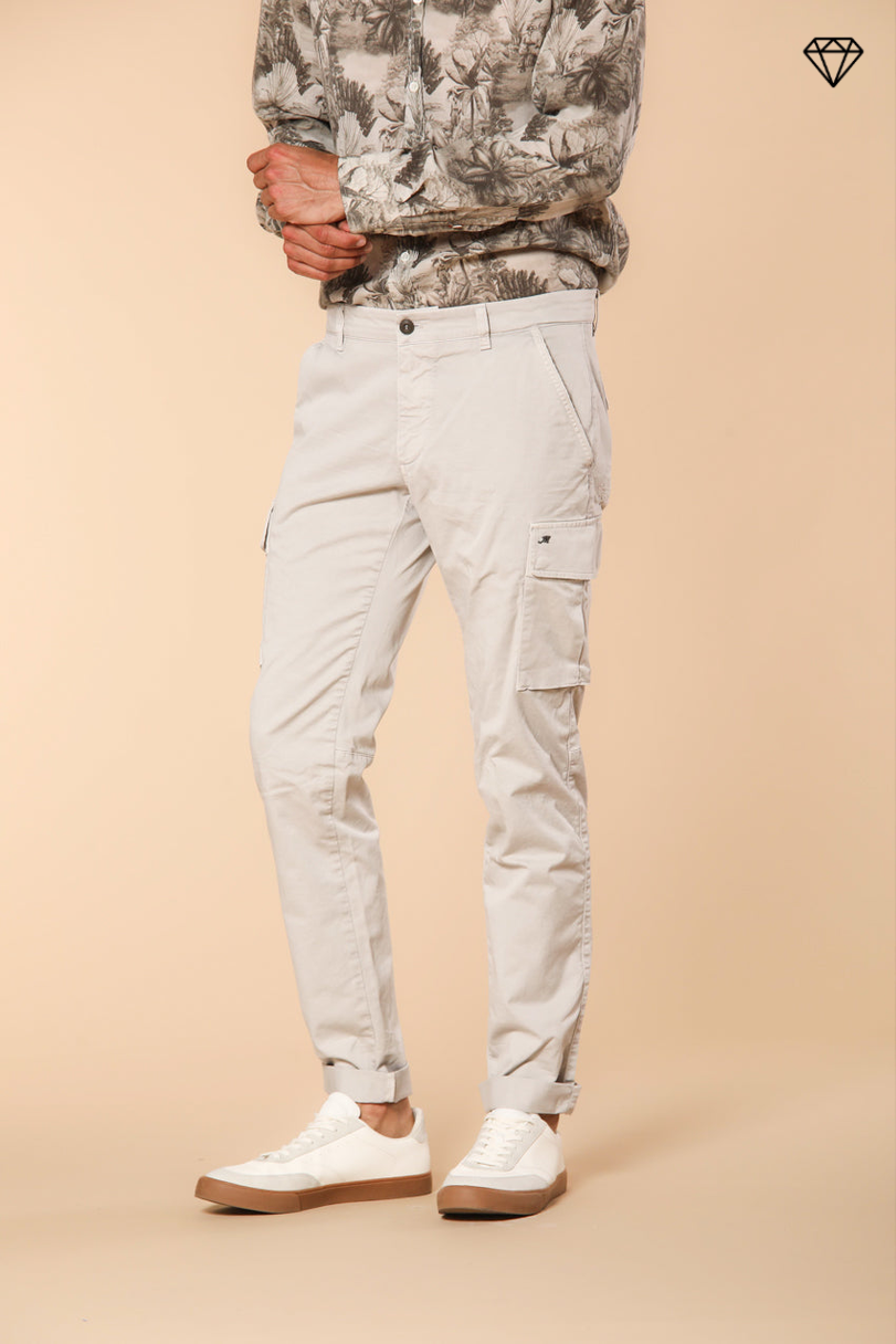 Chile Men's cargo pants in stretch satin Extra Slim Fit ①