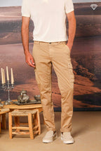 Chile Men's cargo pants in stretch satin Extra Slim Fit ①