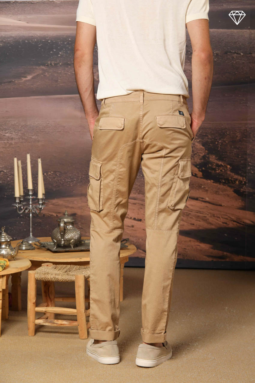 Chile Men's cargo pants in stretch satin Extra Slim Fit ①