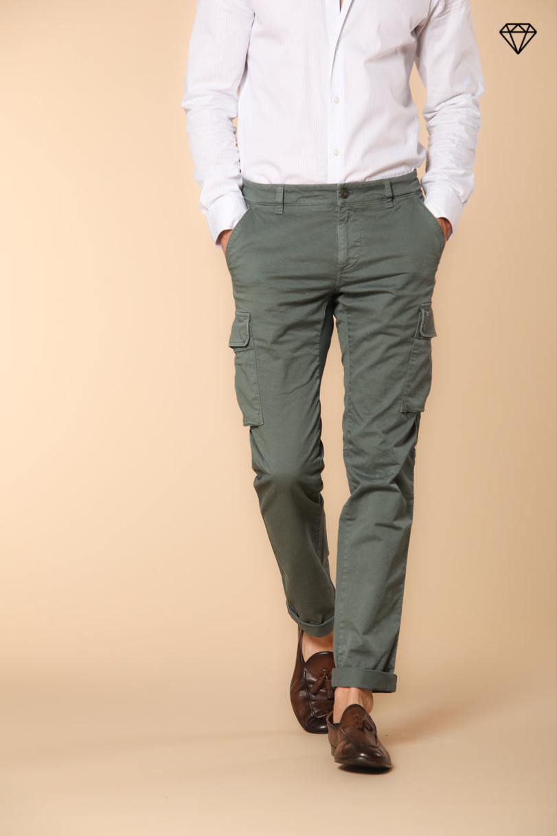 Chile pantalón cargo hombre en satén stretch extra slim fit ①