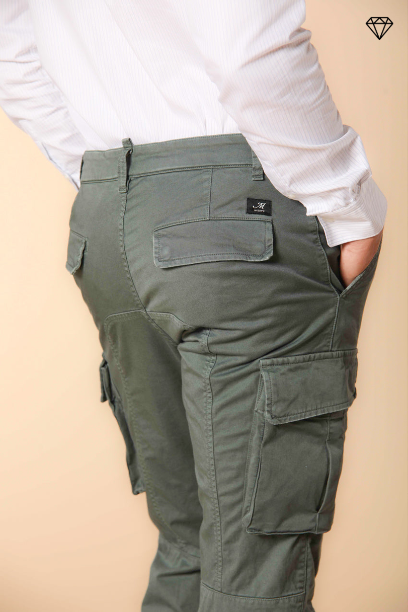 Chile Men's cargo pants in stretch satin Extra Slim Fit ①