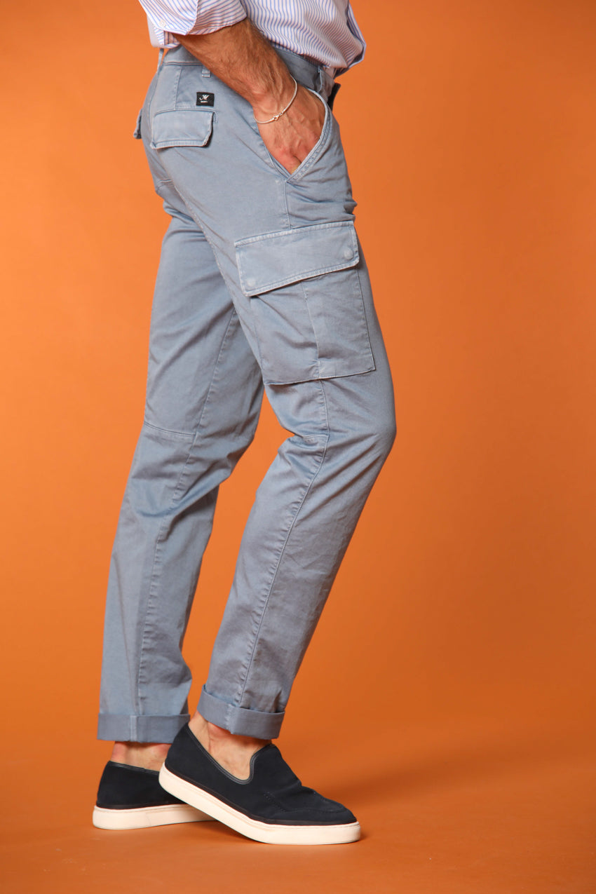 Chile Men's cargo pants in stretch satin Extra Slim Fit ①