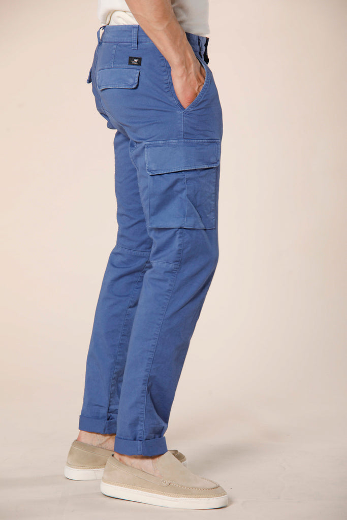 immagine 3 di pantalone cargo uomo in cotone modello Chile colore indaco extra slim di Mason's