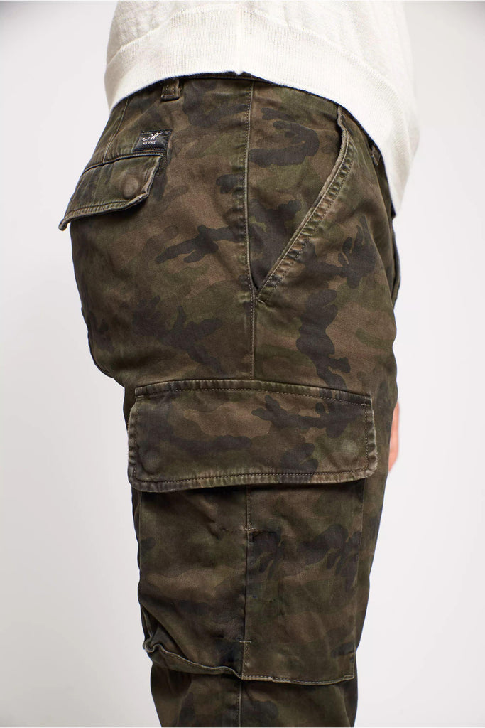 Chile Pantalone cargo uomo in raso pattern camouflage extra slim ①