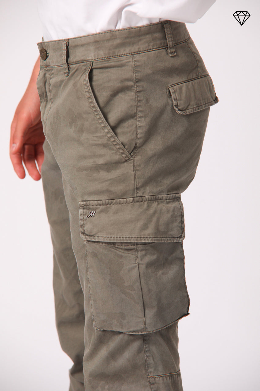 Chile Men's cargo pants in cotton with sand camouflage print Extra-Slim fit ①