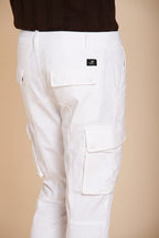 Chile pantalone cargo uomo in raso stretch extra slim fit ①