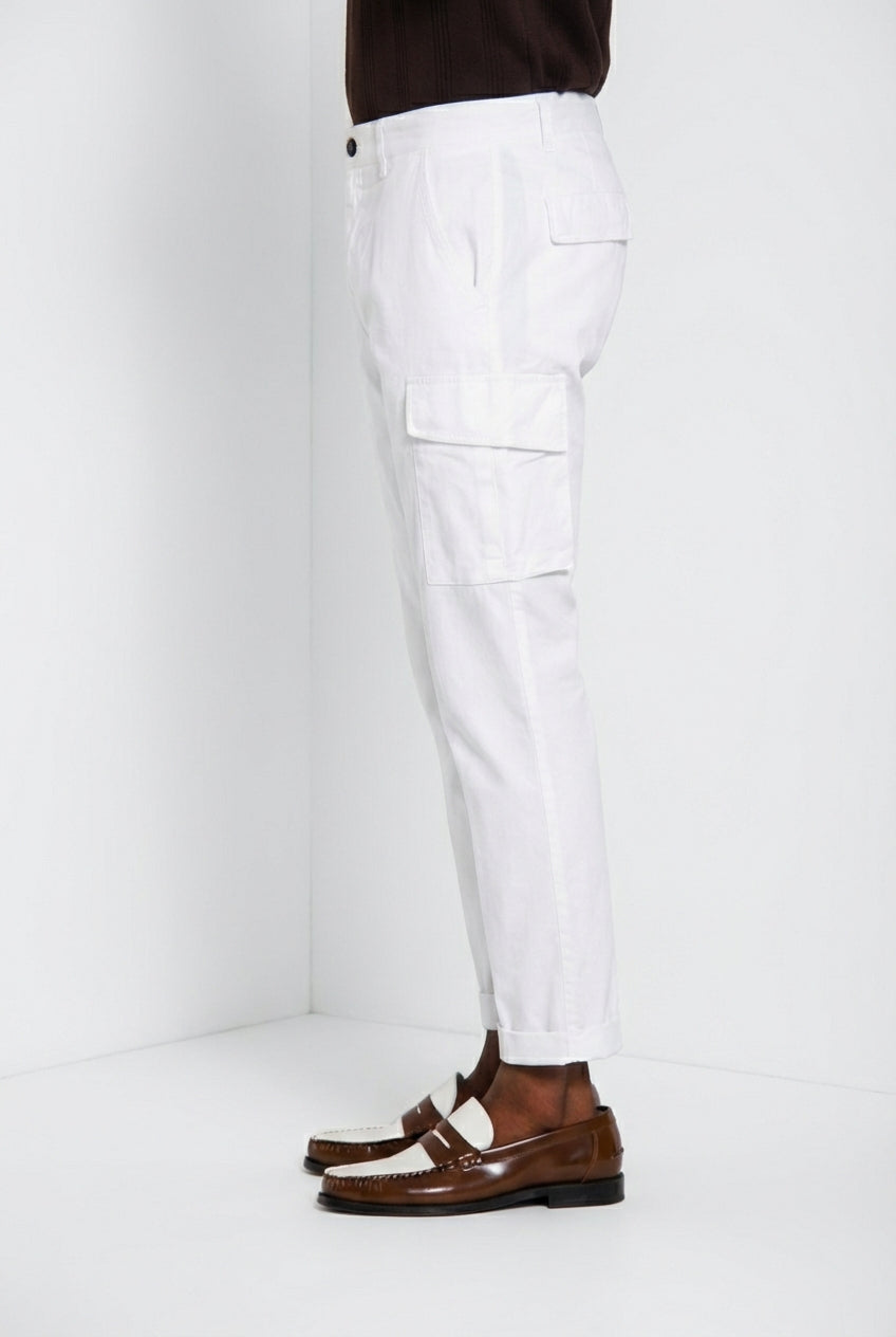 Chile pantalone cargo uomo in raso stretch extra slim fit ①