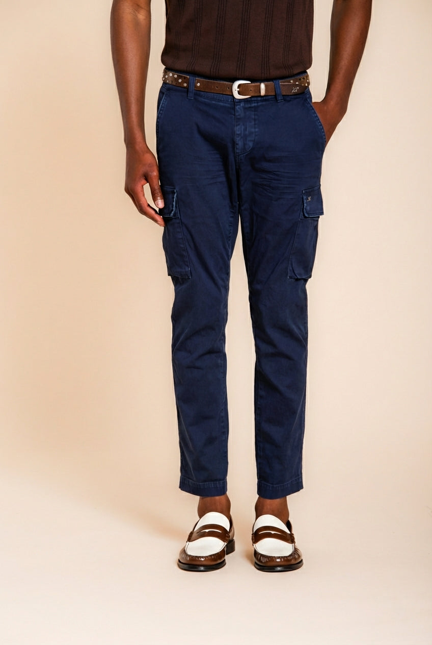 Chile pantalone cargo uomo in raso stretch extra slim fit ①