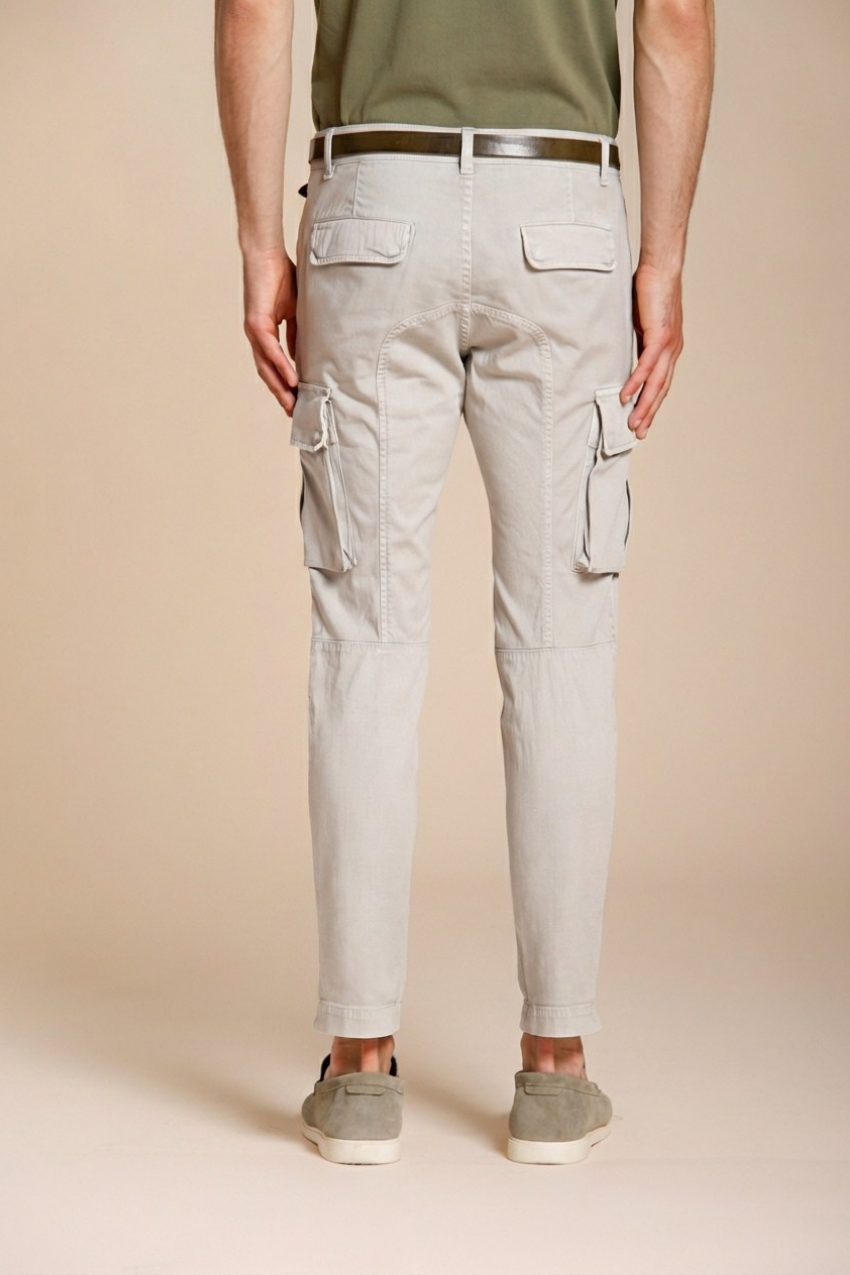 Chile pantalon cargo homme en satin stretch extra slim fit ①