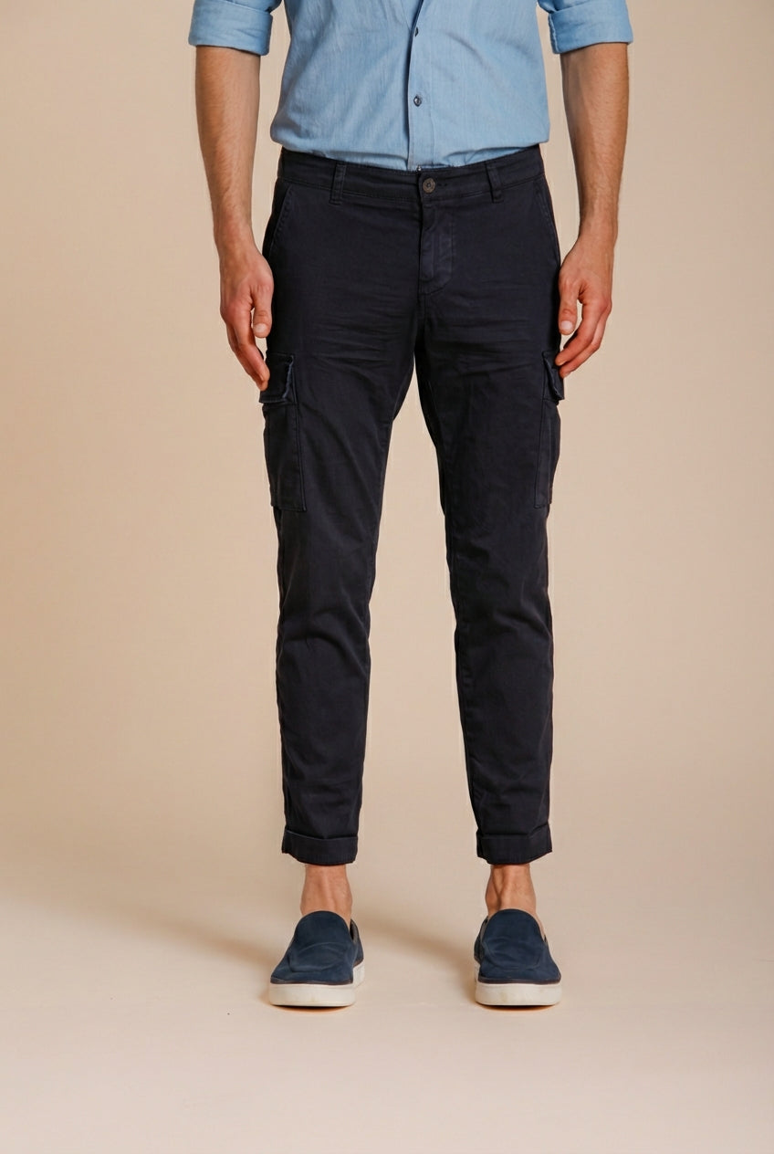 Chile pantalon cargo homme en satin stretch extra slim fit ①