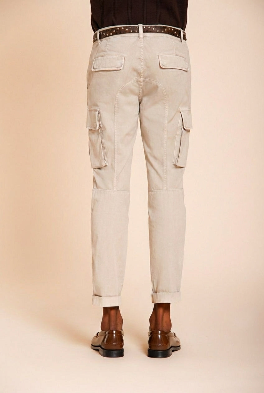 Chile pantalone cargo uomo in raso stretch extra slim fit ①