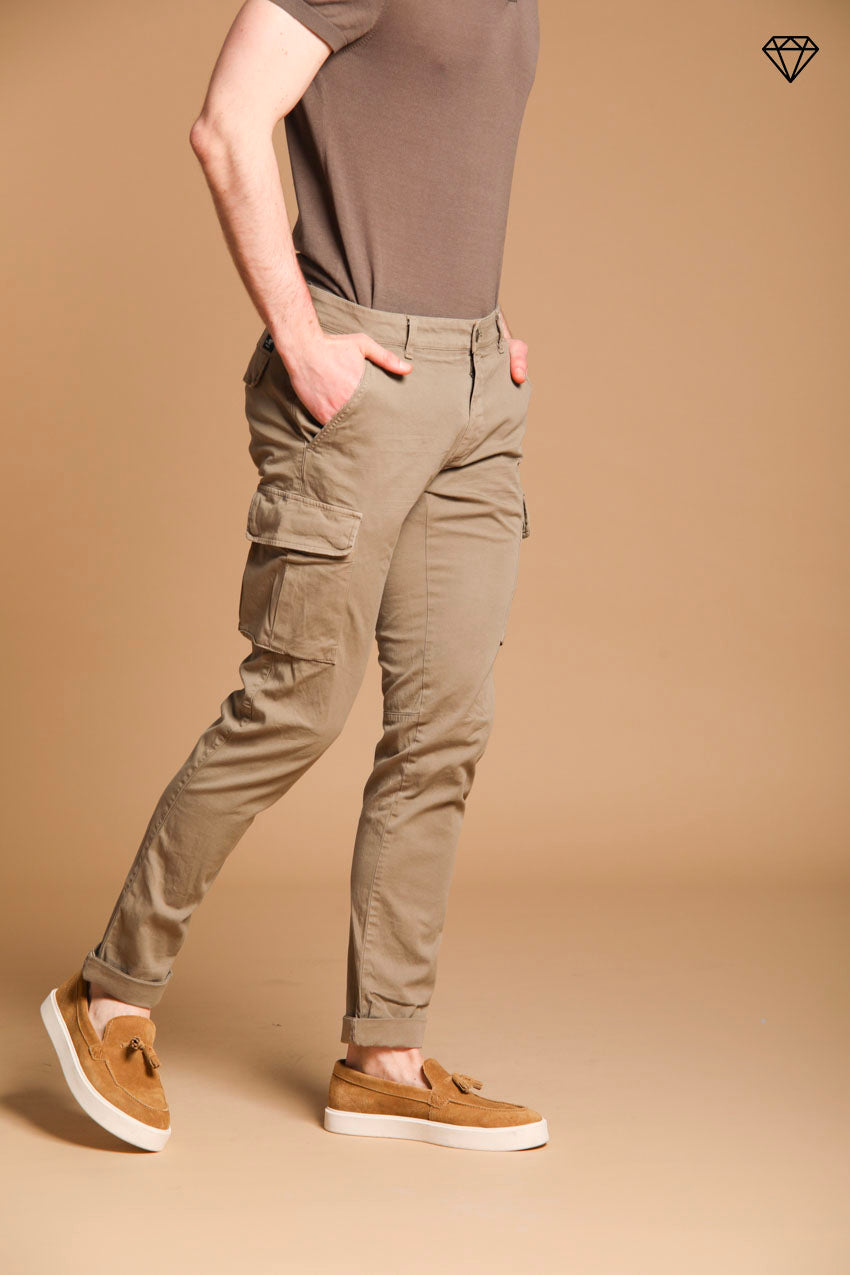 Chile Men's cargo pants in stretch satin Extra Slim Fit ①