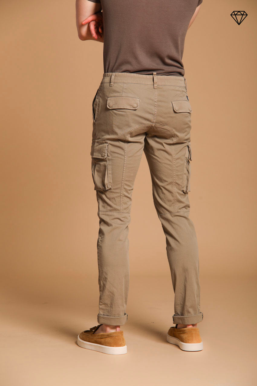 Chile Men's cargo pants in stretch satin Extra Slim Fit ①
