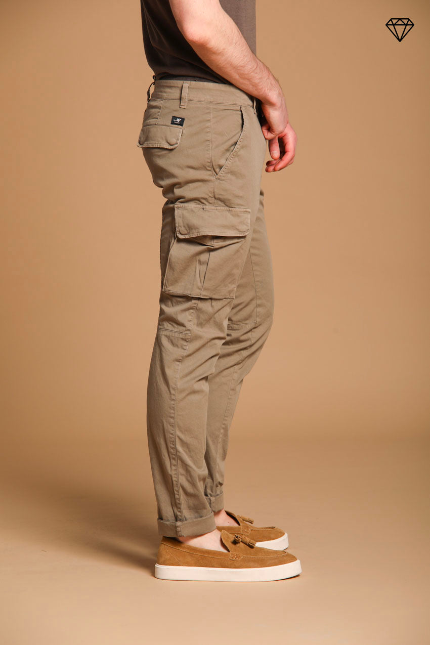 Chile Men's cargo pants in stretch satin Extra Slim Fit ①