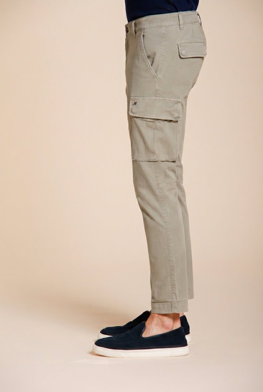 Chile men's cargo pants in stretch satin extra slim fit ①