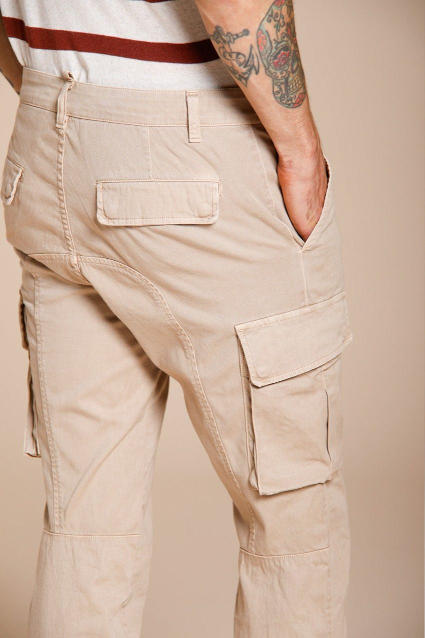 Chile pantalon cargo homme en satin stretch extra slim fit ①