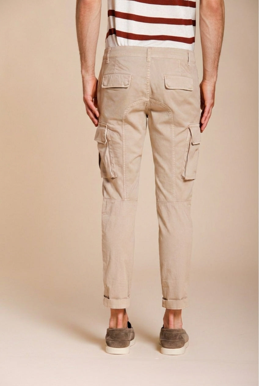 Chile men's cargo pants in stretch satin extra slim fit ①