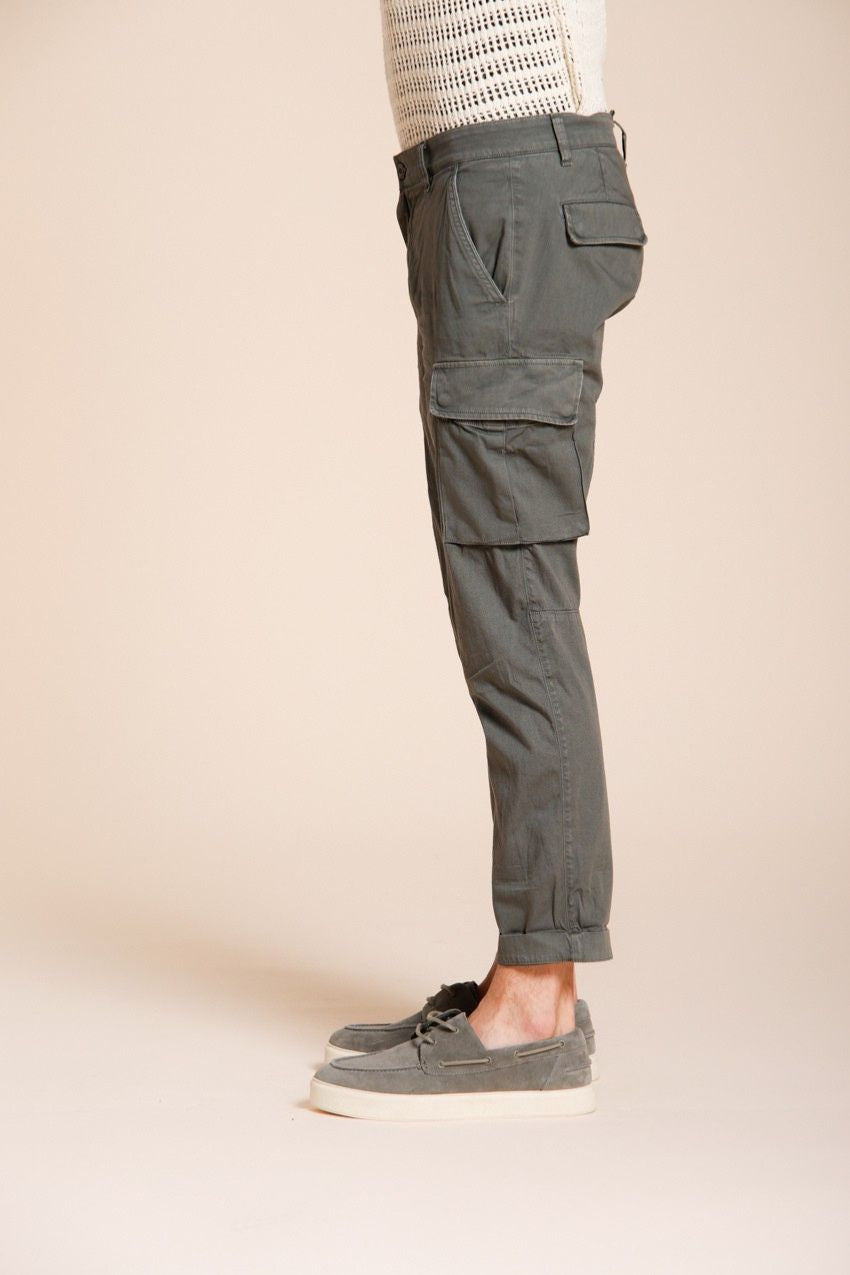 Chile pantalone cargo uomo in raso stretch extra slim fit ①