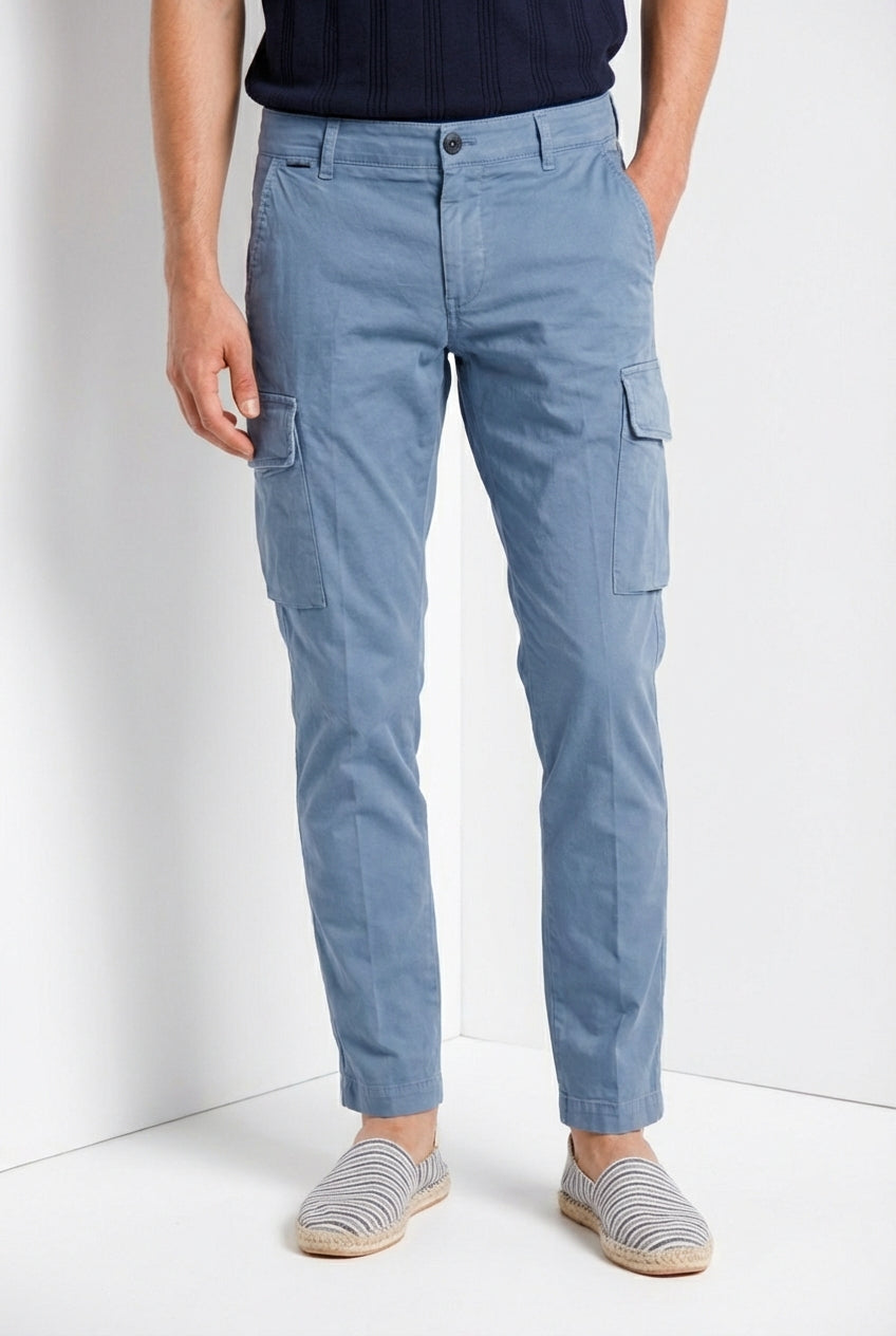 Chile pantalone cargo uomo in raso stretch extra slim fit ①