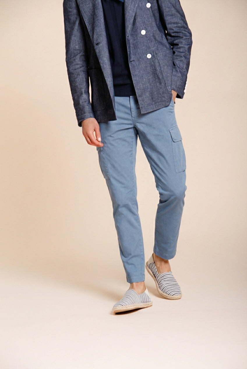 Chile pantalone cargo uomo in raso stretch extra slim fit ①