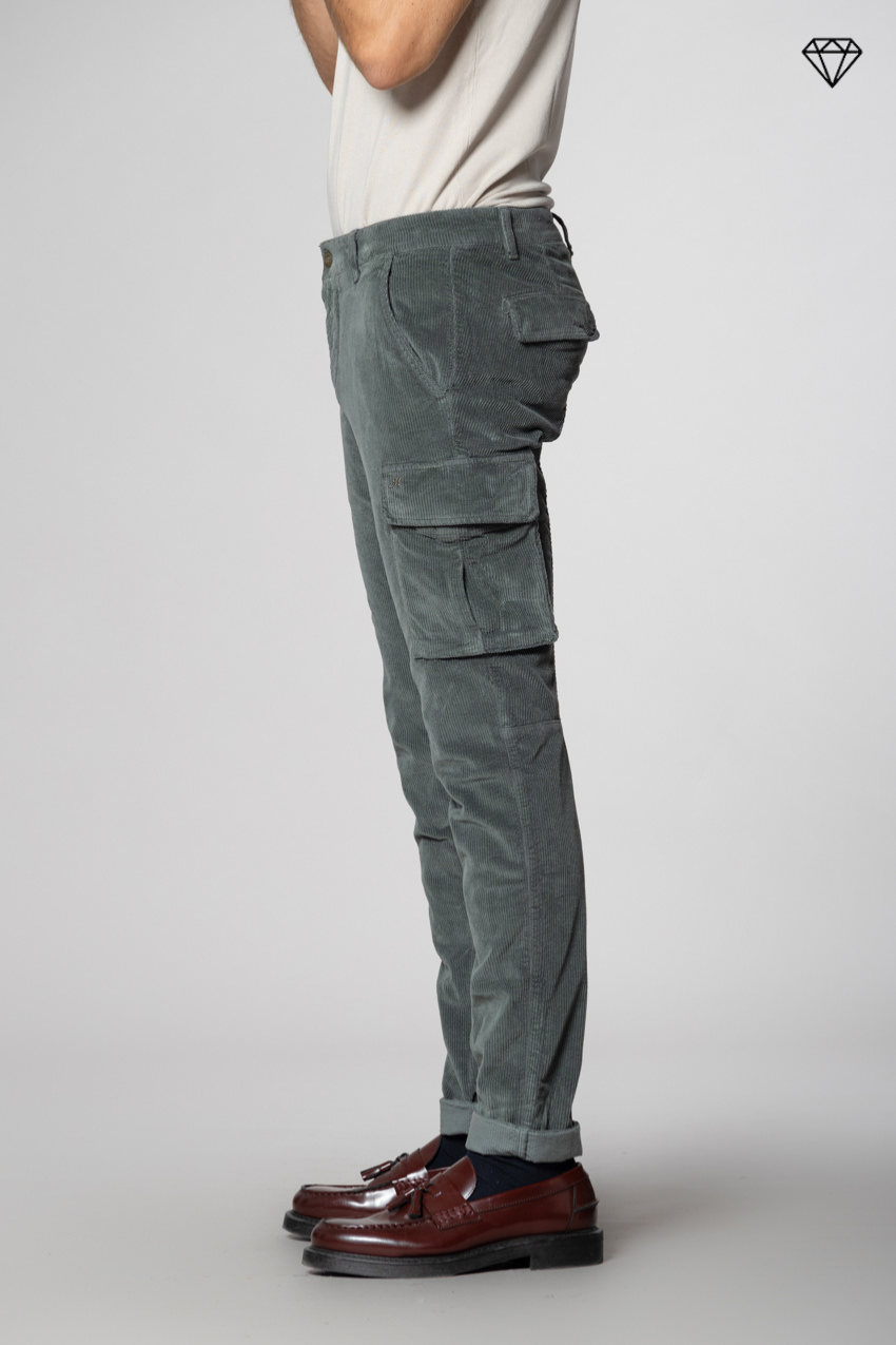 Chile pantalone cargo uomo in velluto 500 righe extra slim fit ①