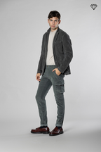 Chile pantalon cargo homme en velours 500 raies extra slim fit ①