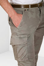 Chile men's cargo pants in twill camouflage print extra slim fit ①