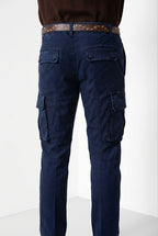 Chile pantalone cargo uomo in raso stretch extra slim fit ①