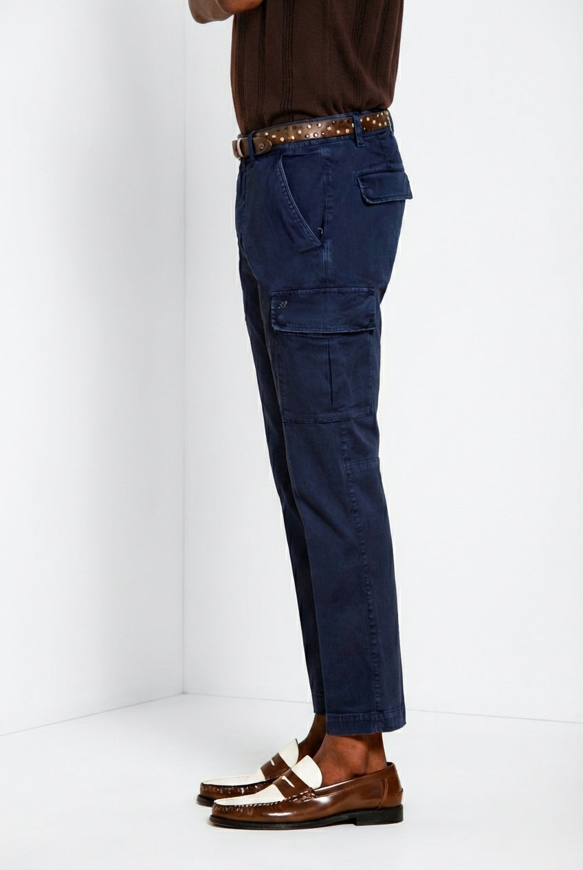 Chile pantalone cargo uomo in raso stretch extra slim fit ①