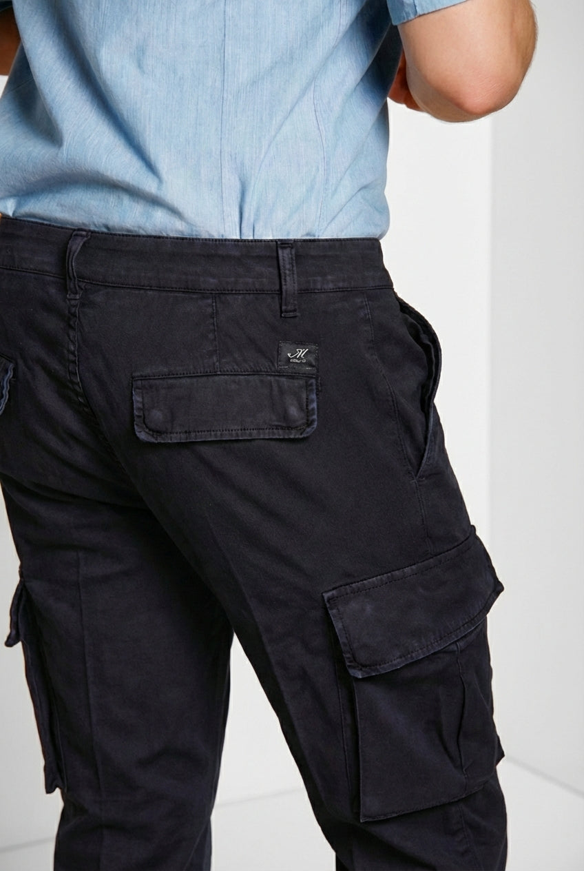 Chile pantalone cargo uomo in raso stretch extra slim fit ①